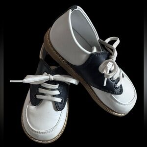 Trimfoot Oxford Black White Saddle Toddler Shoes
